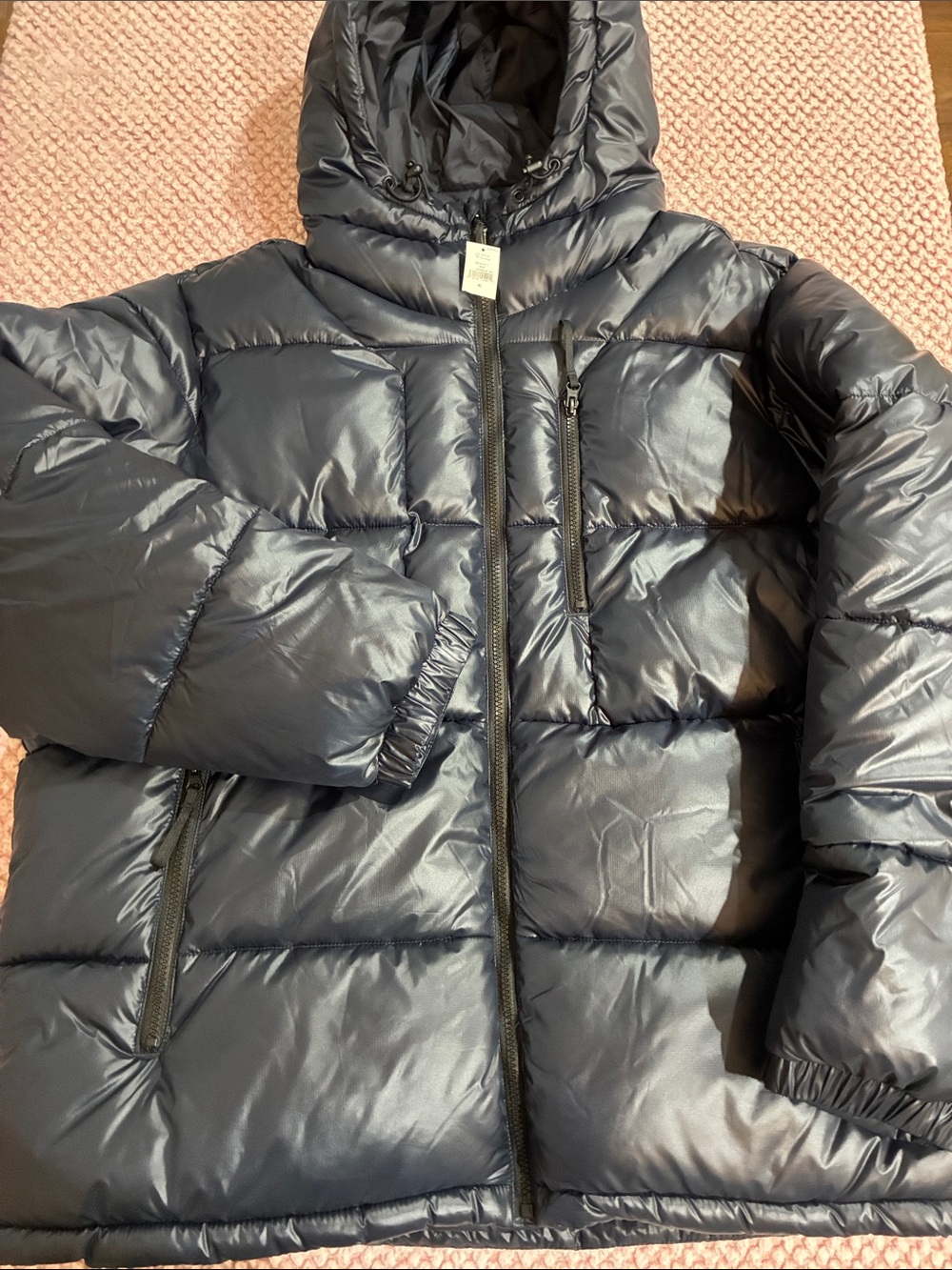 GAP NWT Men's Navy Hooded Puffer Jacket size X-Large